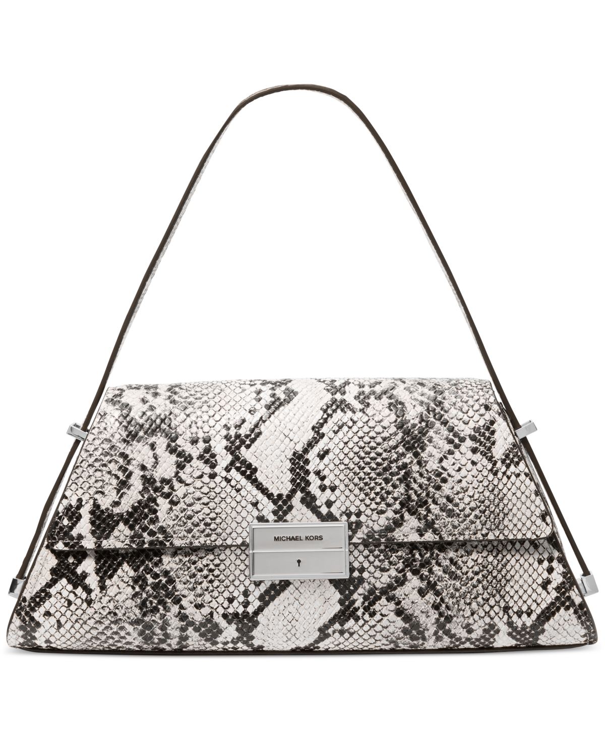 Michael Kors Michael  Ludlow Small Leather Convertible Shoulder Bag In Aluminum