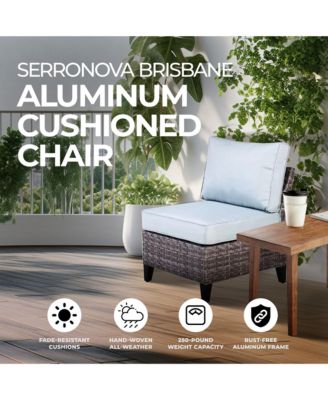 Serronova Brisbane Aluminum Cushioned Chair, Light Gray