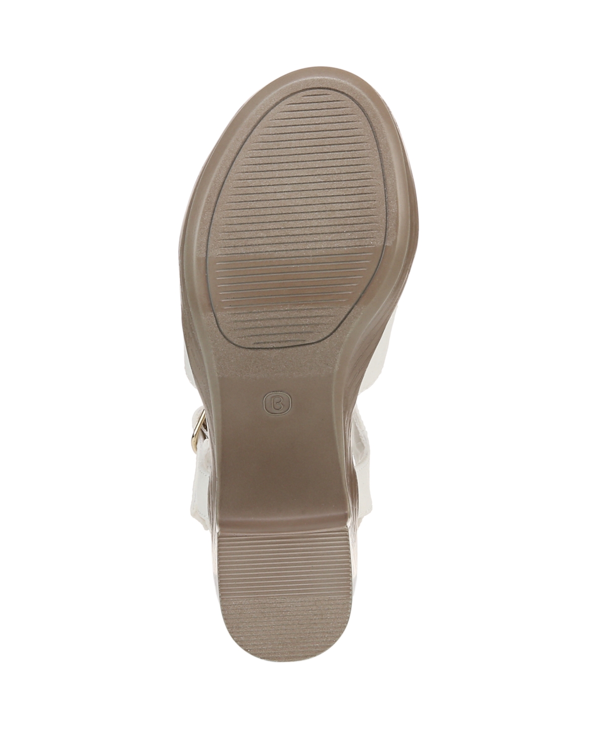 Bzees Premium Women's Everly Washable Block Heel Strappy Sandals In White Stretch Denim Fabric