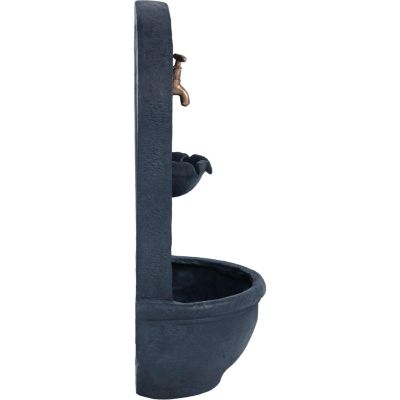 Messina 26-Inch Polystone Outdoor Wall Water Fountain - Electric Submersible Pump - Lead Finish