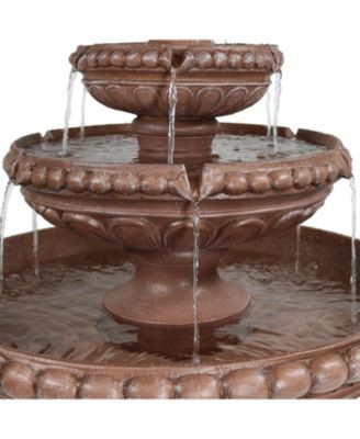 43"H Electric Resin and Concrete 3-Tier Pair of Doves Outdoor Water Fountain