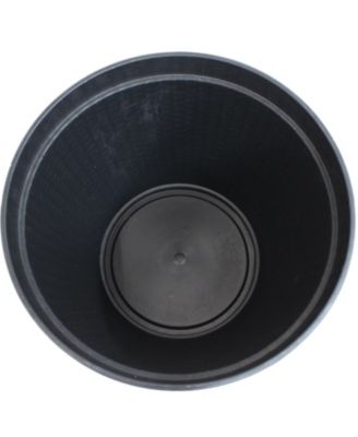 Modern Decorative Resin Faux Basketweave Planter - 13", 15", and 17" Diameter - 3-Piece Set