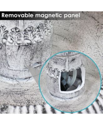 45-Inch 3-Tier Mediterranean Outdoor Water Fountain - Glass Fiber Reinforced Concrete Construction - Gray