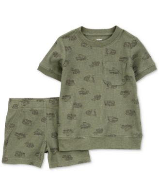 Carter's - Toddler Boys Construction Shirt & Shorts,  2-Piece Set