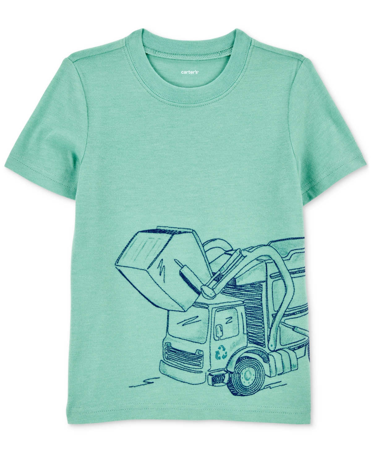 Carter's Toddler Boys Construction Graphic Short-sleeve T-shirt In Green