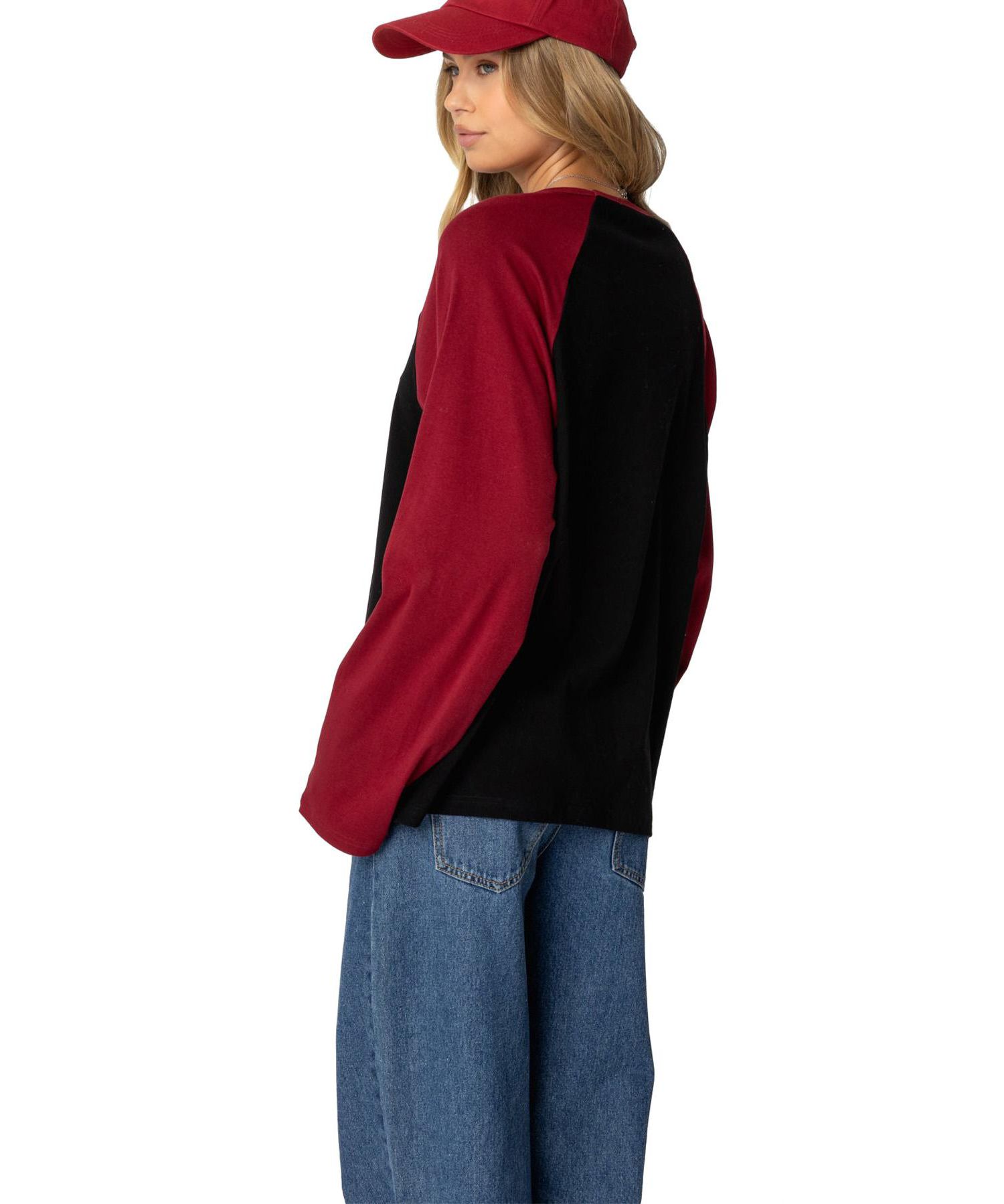 Women's Oversized Raglan Long Sleeve T Shirt