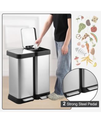 16 Gallon/ 60L Dual Compartment Trash Can