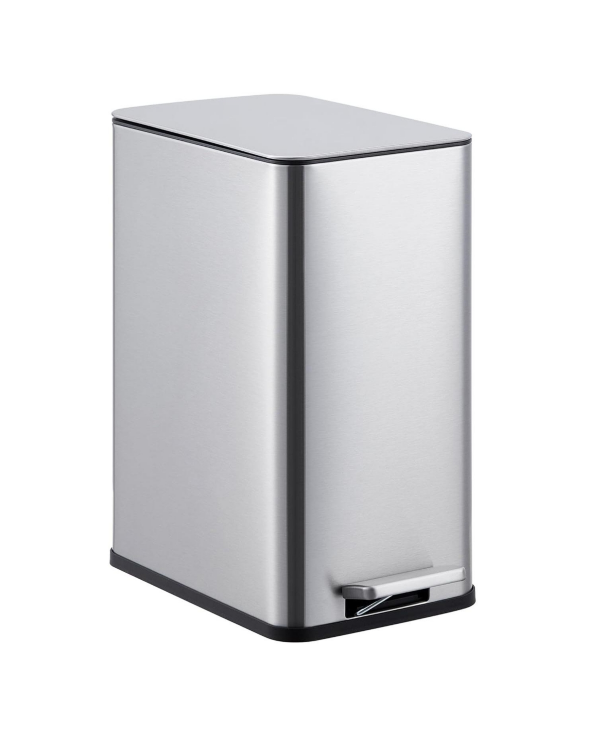 2.6 Gallon Kitchen Trash Can, Stainless Steel Garbage Can - Silver