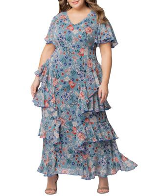 Plus Size Tour de Flounce Evening Gown