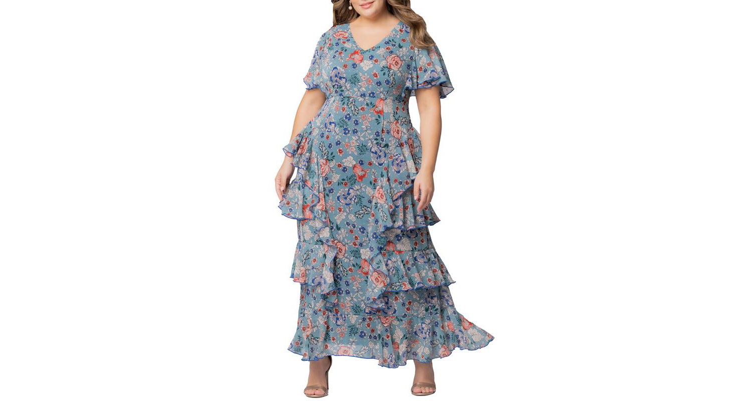 Plus Size Tour de Flounce Evening Gown