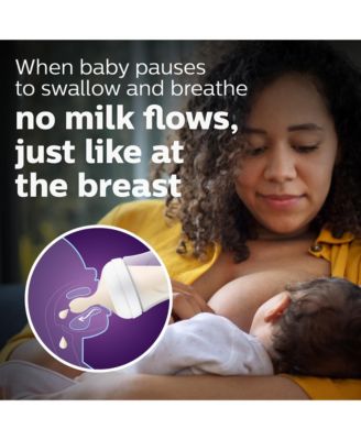 Glass Natural Bottle with Natural Response Nipple Baby Set