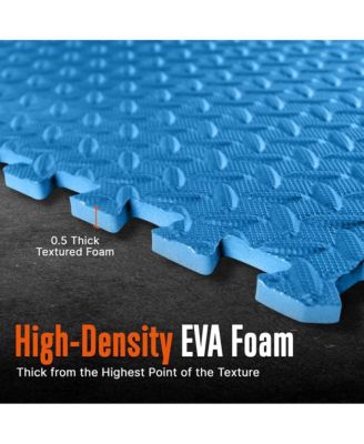 6-Piece Puzzle Exercise Mat, EVA Foam Tiles, Blue/Black