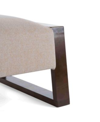 Vintage-Inspired Beige Ottoman with Wooden Legs, Stylish Footrest for Living Room, Bedroom, and Small Spaces