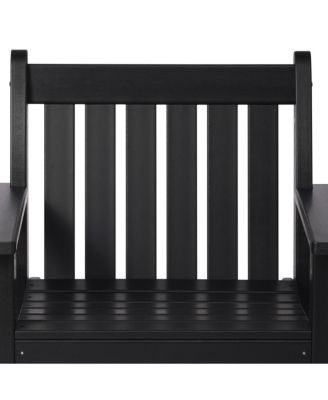 Outdoor Patio 3-Piece HDPE Adirondack Garden Chairs with Square Adirondack Side Table Set