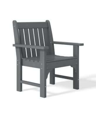 Outdoor Patio 3-Piece HDPE Adirondack Garden Chairs with Square Adirondack Side Table Set