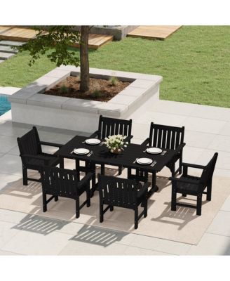 7-Piece HDPE Outdoor Dining Patio Table and Chairs Set