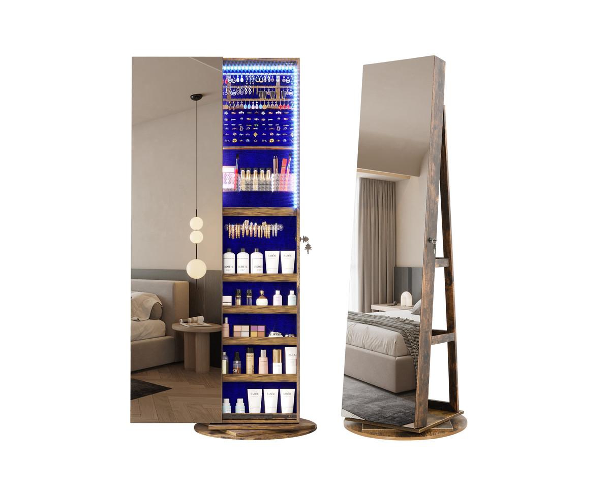 Color Block Full Length Mirror - Brown