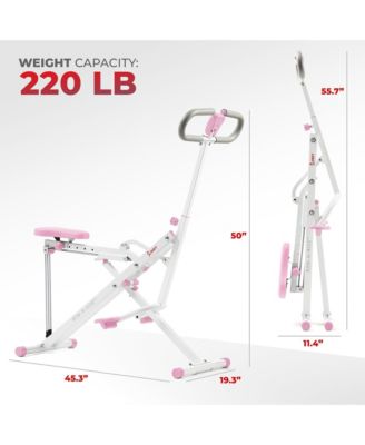 Pink SMART Upright Row-N-Ride Squat Assist Exerciser with Free SunnyFit App via Bluetooth