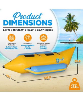 2-Person Inflatable Banana Boat, With Foot Pump & Repair Kit
