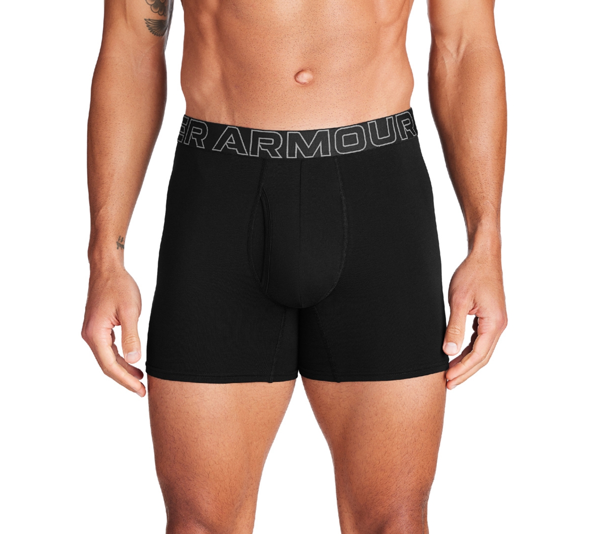 Men's Performance Solid 6" Boxer Briefs - 3-pack - Black W/stream