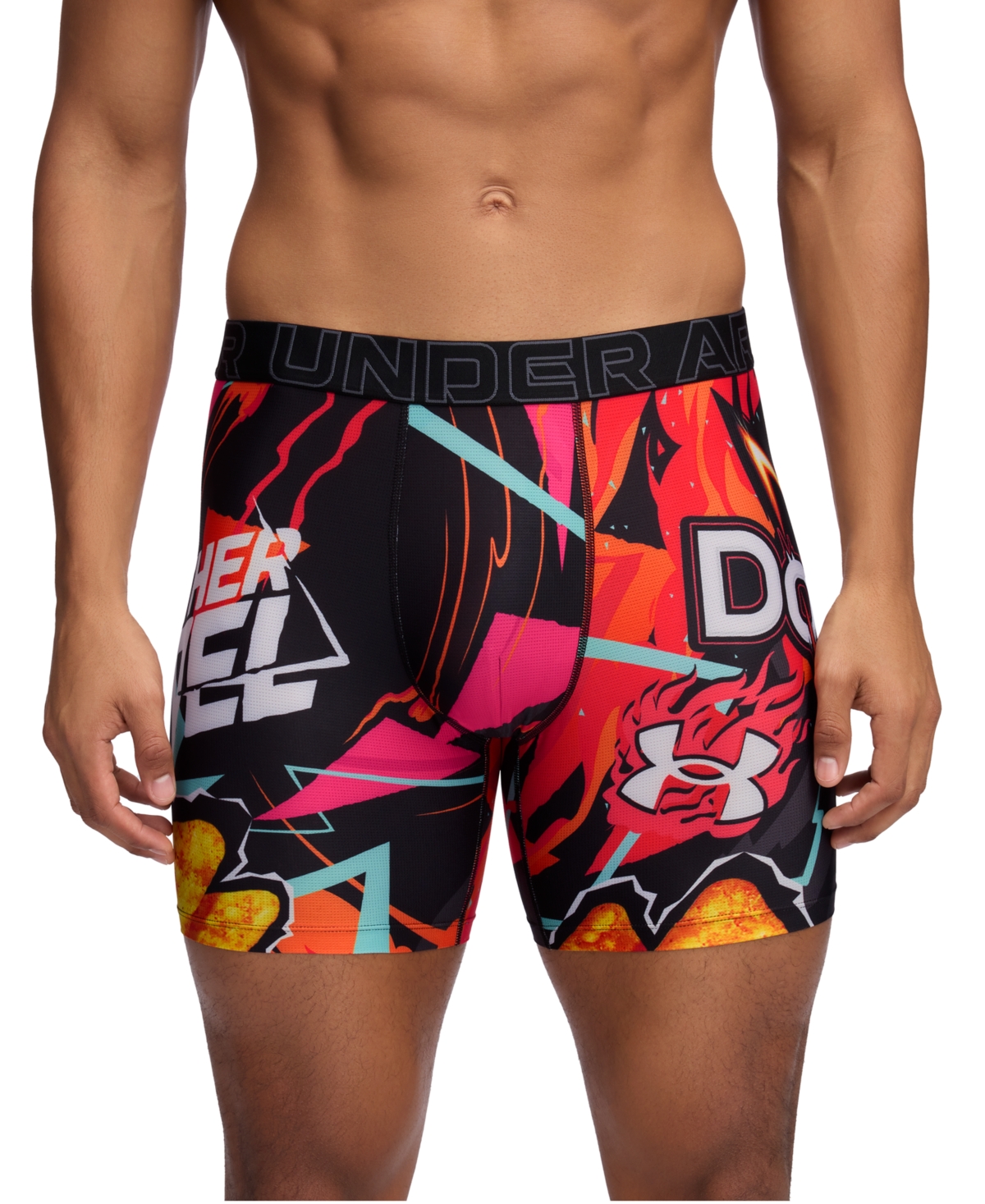 Men's Performance Tech Mesh Graphic 6" Boxer Briefs - Black