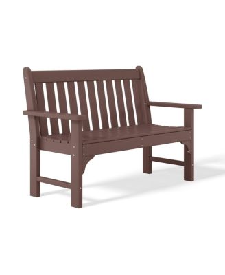 Outdoor 2-Person All-Weather HDPE Front Porch Garden Bench