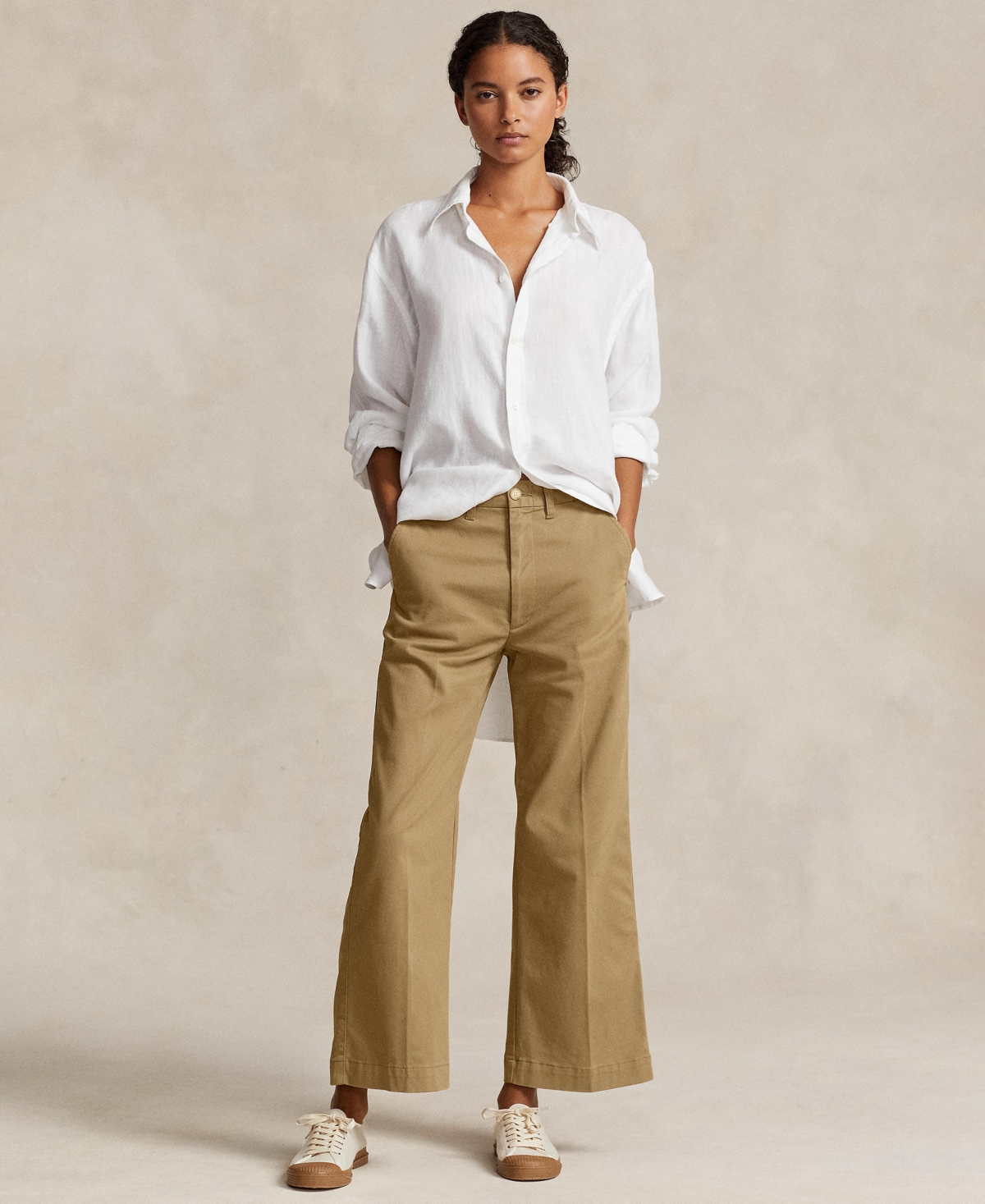 Polo Ralph Lauren Wide-leg Cropped Sailor Pants In Montana Khaki