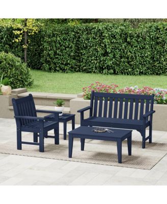 4-Piece HDPE Outdoor Patio Furniture Couch Set