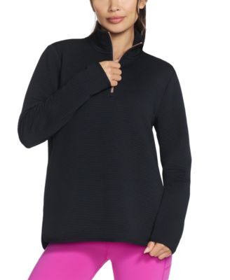 Skechers - Women's Ottoman-Rib Quarter-Zip Top