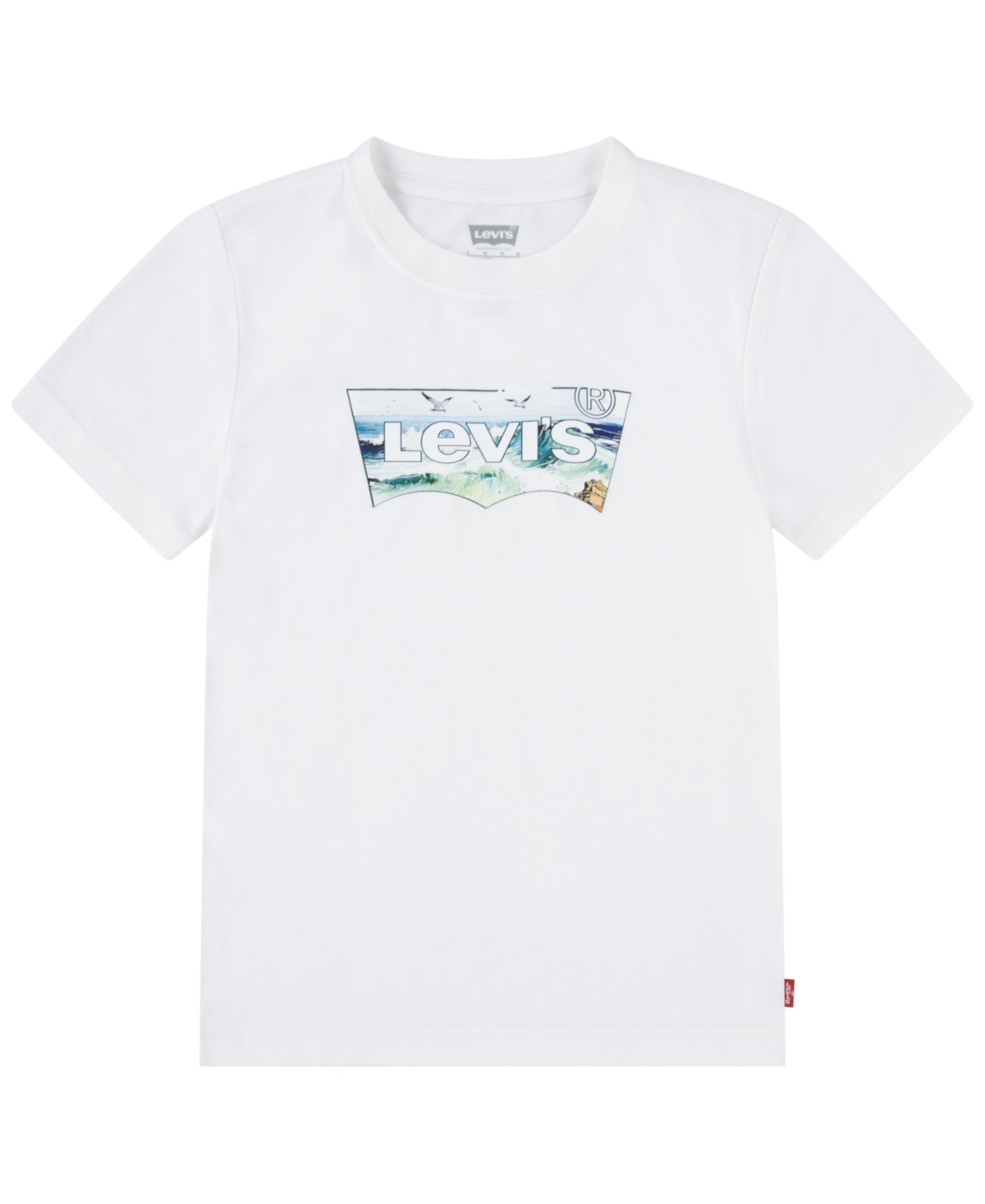 Levi's Little Boys Crashing Waves Batwing T-shirt In Bright White