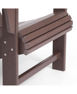 3-Piece Adirondack Chair with Cup Holder and Folding Ottoman and Table Set