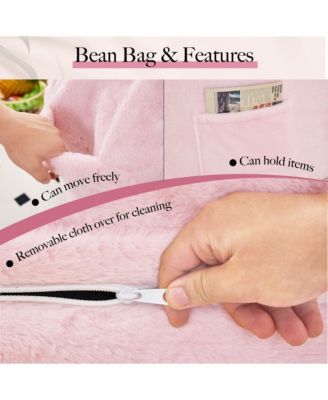 Giant Bean Bag Chair Bed,Comfortable Bean Bag Sofa for Bedroom, Living Room, Office-The Pop Home