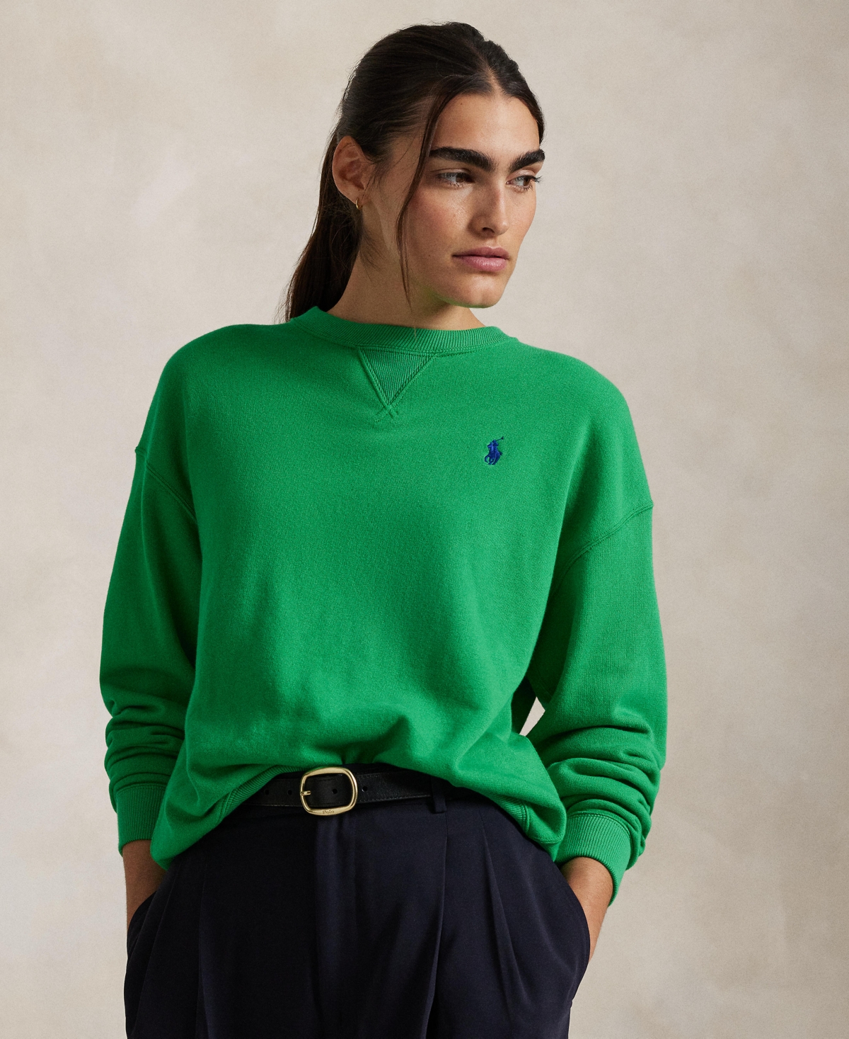 POLO RALPH LAUREN WOMEN'S LIGHTWEIGHT FLEECE CREWNECK PULLOVER SWEATSHIRT 