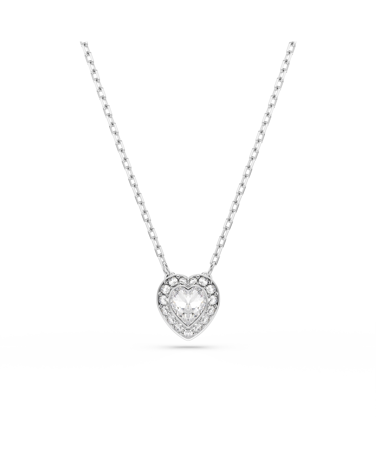 Swarovski X Ariana Grande Rhodium Plated Heart Mixed Cuts Set In Silver