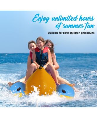 3-Person Inflatable Banana Boat, With Foot Pump & Repair Kit
