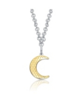Rachel Glauber Lunar Elegance Crescent Pendant Necklace - White