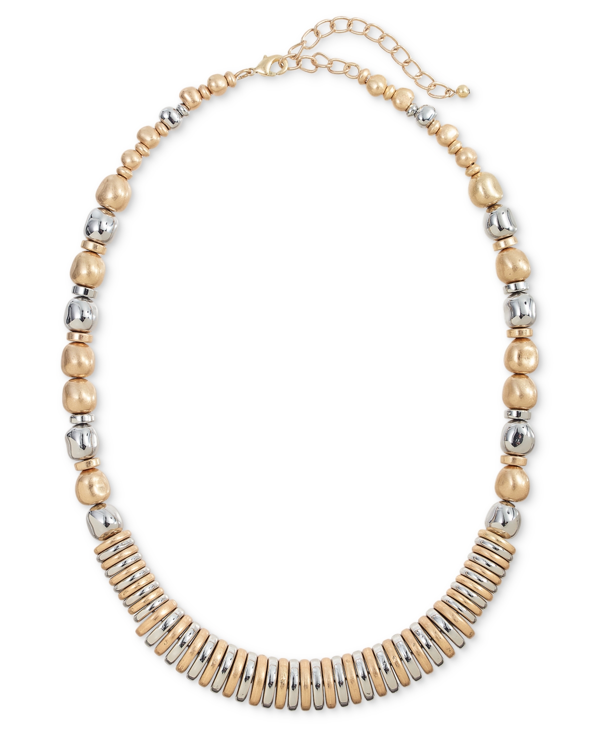 Style & Co Two-tone Beaded All-around Necklace, 18" + 3" Extender, Exclusively At Macy's In Two Tone