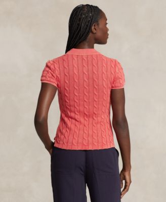Women's Cable-Knit Polo Shirt