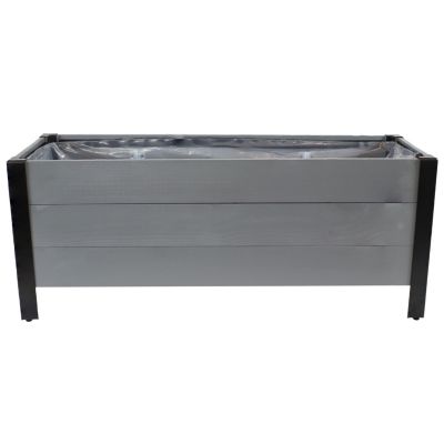 Acacia Wood Raised Garden Bed with Removable Planter Bag - 14.75" H