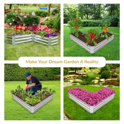Galvanized Steel L-Shaped Raised Garden Bed