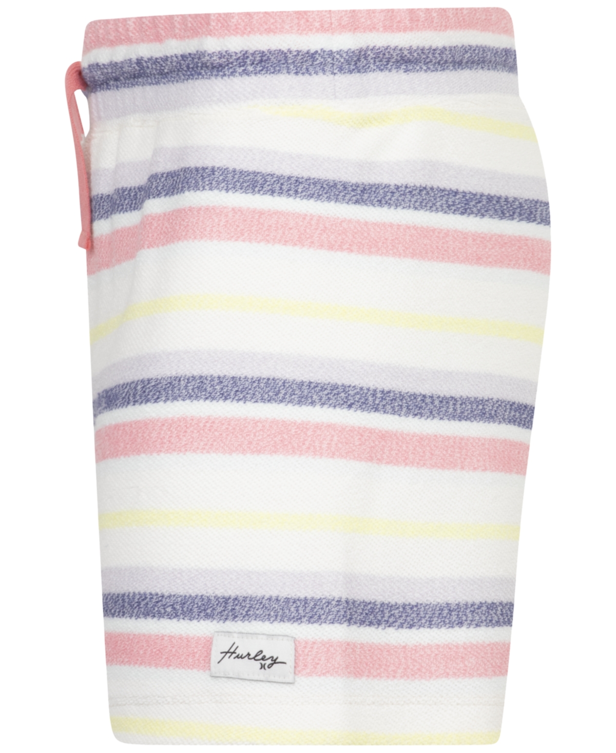 Shop Hurley Big Girls Striped Beach Shorts In Marshmallow
