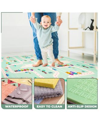 (78" x 70") Foldable Play Mats with Travel Bag - for Babies, Toddlers, and Kids Playtime & Tummy Time
