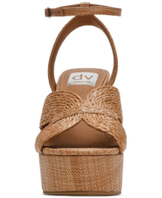 DV Dolce Vita Waylan Raffia Platform Dress Sandals - Macy's