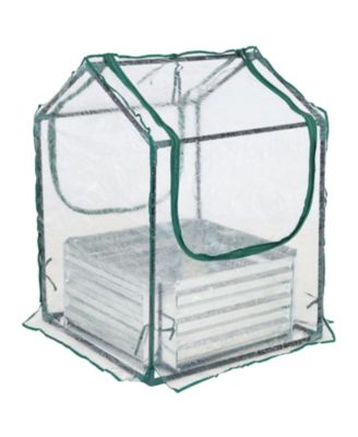 Steel Raised Garden Bed with PVC Greenhouse Cover - Clear