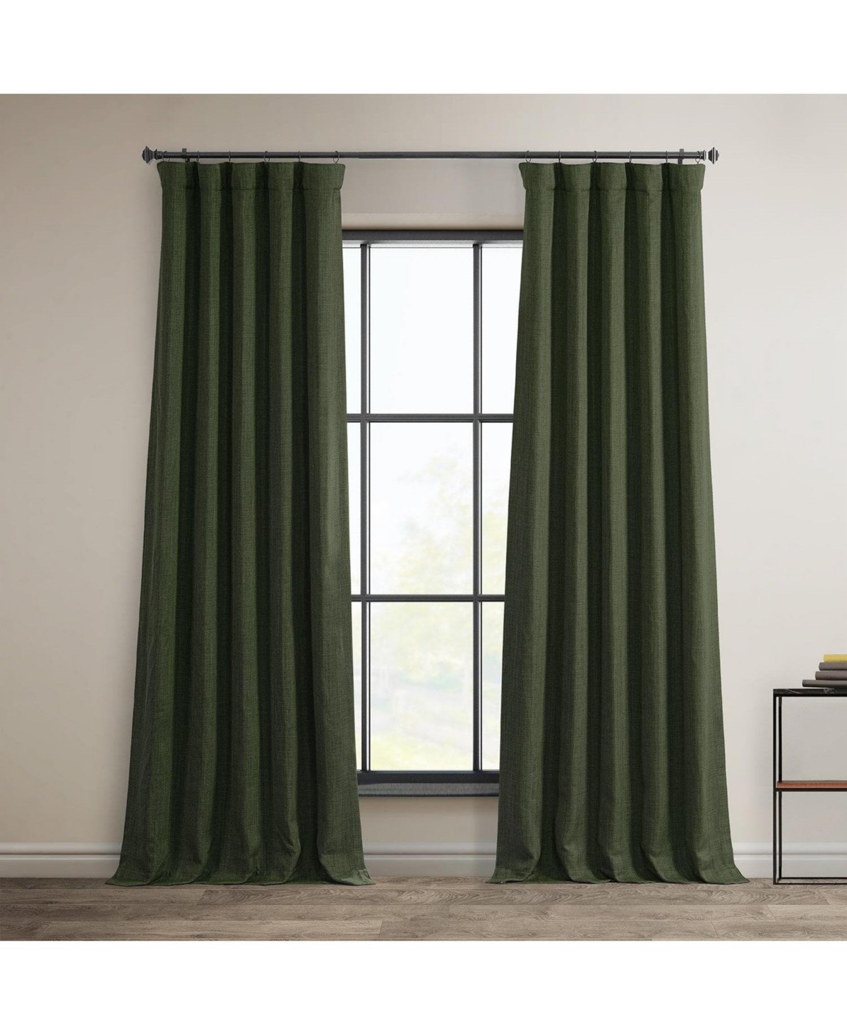 Half Price Drapes Textured Faux Linen Room Darkening Curtain