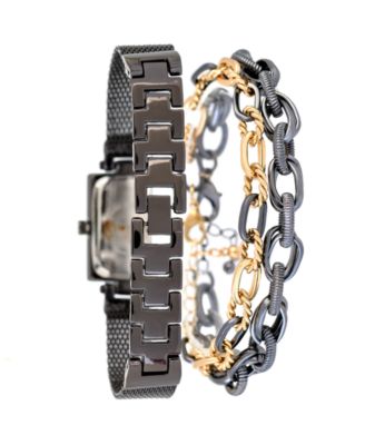 Women's Gun Tone Metal Alloy Analog Watch, 23mm