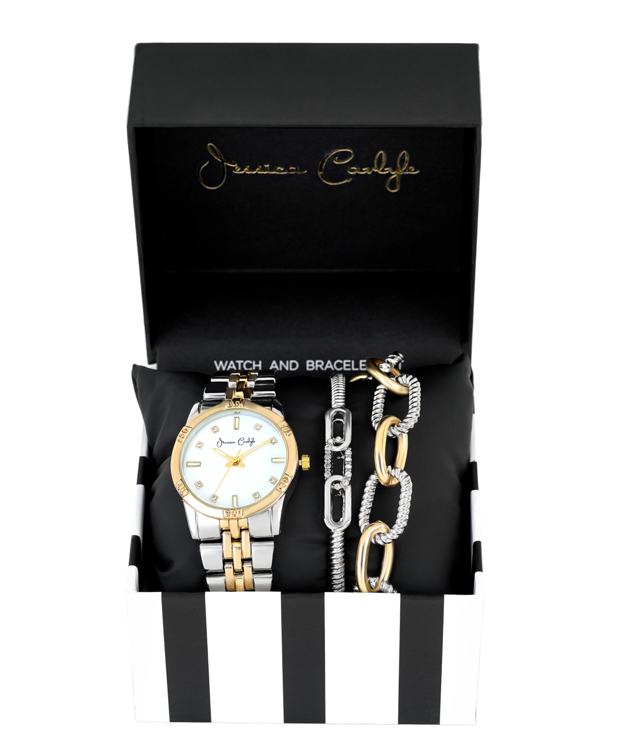 Women's Two Tone Metal Alloy Analog Watch, 33mm - Gold, Silver Tone