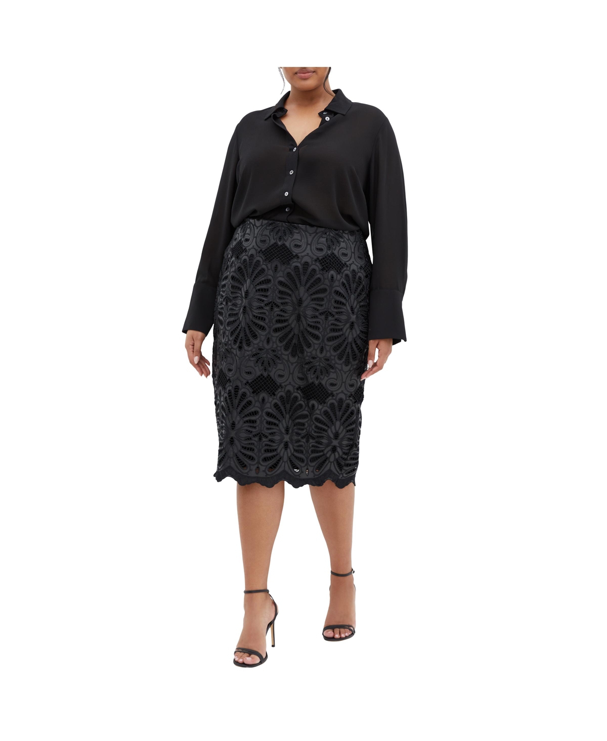 Plus Size Marloes Road Skirt - Black