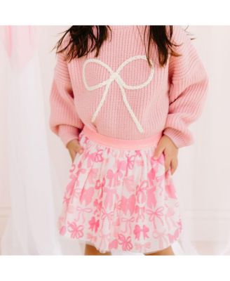 Toddler Girls Bow Yarn Knit Sweater