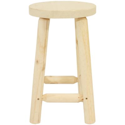 Unfinished Wood Round Top Counter-Height Stool - Fir Wood - 24"